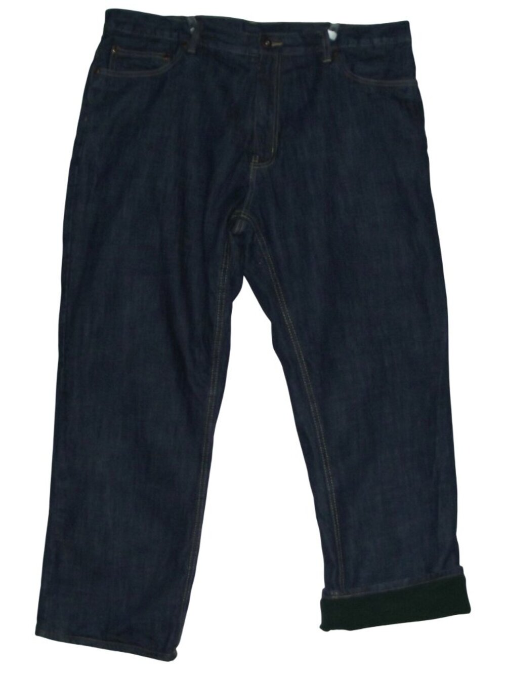 Faded Glory Jeans Mens 40 x 30" Green Fleece Lined Straight Leg